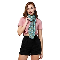 Western Catalog Women's Rayon Prented Stole Blue