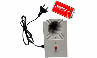 Power Failure And Resumption Alarm And Indicator With Dual Tone And Momentary Switch To Turn Off The Alarm