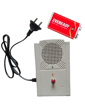 Power Failure And Resumption Alarm And Indicator With Dual Tone And Momentary Switch To Turn Off The Alarm