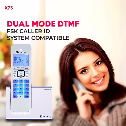 Beetel Newly Launched X75 2.4Ghz Cordless Landline,Dual Mode DTMF/FSK,1 Line 7segment LCD Display&amp; Blue LED Backlit,Illuminated Keypad,2 Way Speaker...-4