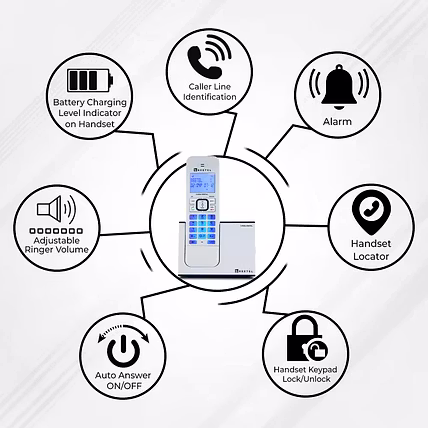 Beetel Newly Launched X75 2.4Ghz Cordless Landline,Dual Mode DTMF/FSK,1 Line 7segment LCD Display&amp; Blue LED Backlit,Illuminated Keypad,2 Way Speaker...-3
