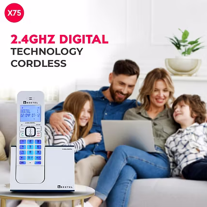Beetel Newly Launched X75 2.4Ghz Cordless Landline,Dual Mode DTMF/FSK,1 Line 7segment LCD Display&amp; Blue LED Backlit,Illuminated Keypad,2 Way Speaker...-5