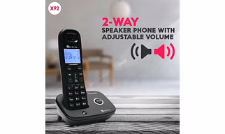 Beetel Newly Launched X92 2.4Ghz Cordless Landline,Dual Mode DTMF/FSK,1 Line 7 Segment LCD Display & Blue LED Backlit,Illuminated Keypad,2 Way Speaker Phone,6 Step Ringer Volume Control (Black)(X92)