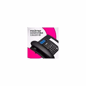 Beetel M90N Caller ID Corded Landline Phone with 16 Digit LCD Display,FSK/DTMF Compatable Caller N ID,8 Direct One Touch & 10 Two Touch Memory,Volume Control for Speaker Phone,Music on Hold (Black)