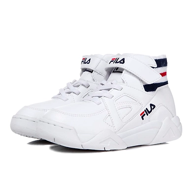 FILA Cage TC KD White Kids High Tops (IN-25492)-White-3-2