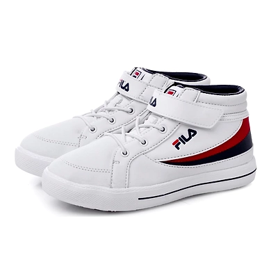 FILA Center Court Mid White Kids Sneakers (IN-76977)-White-6-2