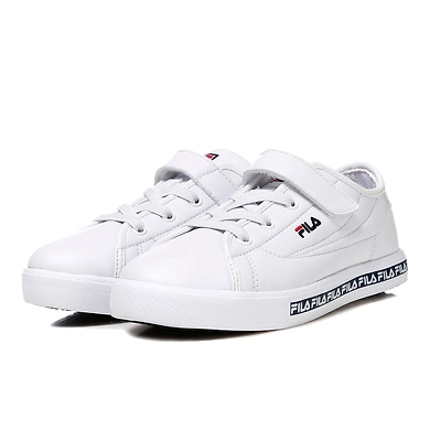 FILA Center Court S KD White Kids Canvas Shoes (IN-67020)-White-2.5-2