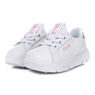 FILA Court Flex TD White Infant Lifestyle Shoes (IN-77382)-White-3.5-2