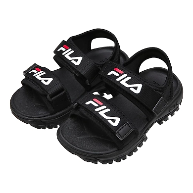 FILA Ray Tracer SD Black Kids Sandals (IN-70882)-Black-3.5-2