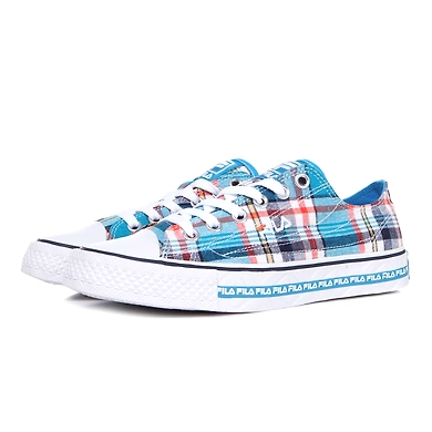FILA Center Court S Check Blue Mens Canvas Shoes (IN-87197)-9-Blue-2