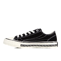 FILA Center Court S Black Womens Canvas Shoes (IN-49833)-2.5-Black