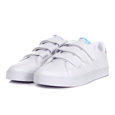 FILA Court Deluxe Prism White Womens Velcro Shoes (IN-14071)-5.5-White-2