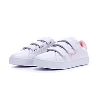 FILA Court Deluxe VC White Womens Velcro Shoes (IN-35287)-White-2.5
