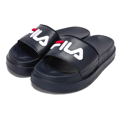 FILA Drifter Jacked Up Navy Womens Slippers (IN-78795)-3.5-Navy-1