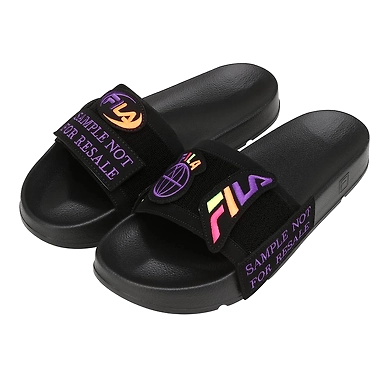 FILA Drifter Patch Black Womens Slippers (IN-36328)-6-Black-2