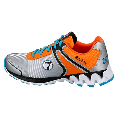 KIDS' REEBOK RUNNING PLANES ZIGKICK LOW SHOES-SLVR/ORNG/BLK/BLUE/WHT-13.5-1