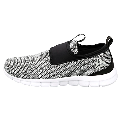 MEN'S REEBOK TREAD WALK LITE SLIP-ONS-BLACK/WHITE-8-1