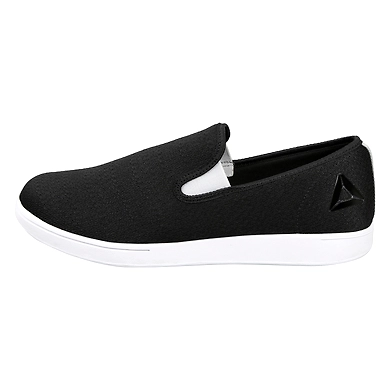 MEN'S REEBOK TEAD SMOOTH SLIP ONS-BLACK/FLAT GREY-10-1