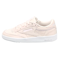 WOMEN'S REEBOK CLASSICS CLUB C 85 TRIM NUBUCK SHOES-5-PINK/WHT/GREY
