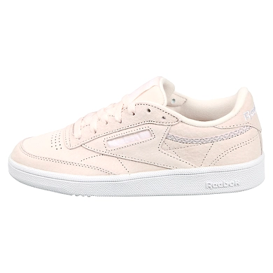 WOMEN'S REEBOK CLASSICS CLUB C 85 TRIM NUBUCK SHOES-PINK/WHT/GREY-7-1
