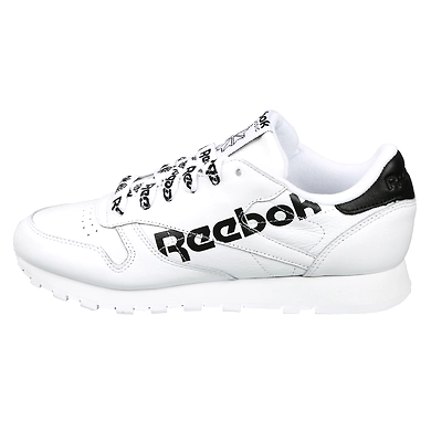 WOMEN'S REEBOK CLASSIC LEATHER SHOES-WHITE/BLACK-6-1