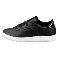WOMEN'S REEBOK TENNIS CLUB C 85 SHOES-5-BLACK/WHITE/ICE