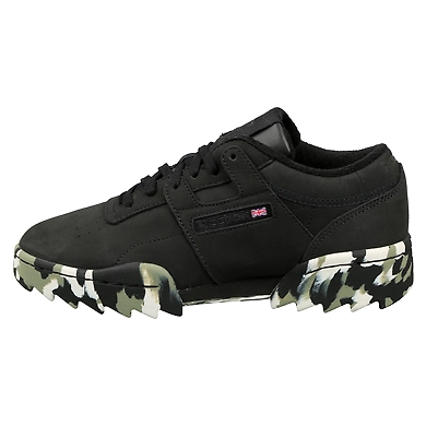 WOMEN'S REEBOK CLASSICS WORKOUT RIPPLE OG SHOES-7-BLK/SKULLGREY/HUNTERGREEN-1