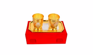 20 Piece - Silver and Gold Plated Glass Set