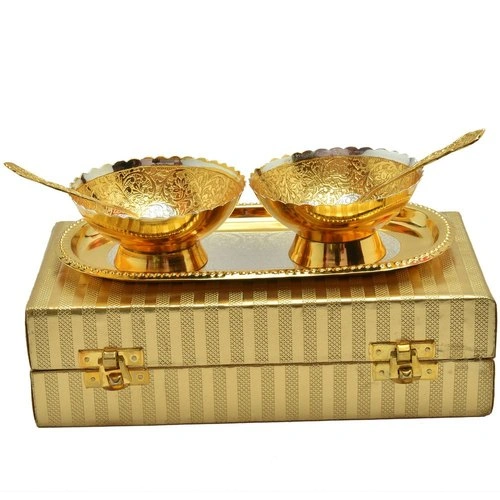 50 Piece - Gold and Silver Plated Diwali Gift Bowl Set-20051