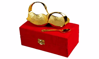 50 Piece - Decorative Brass Gold Plated Swan Shape Bowl Set