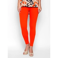 Albely Orange Ankle Length Leggings