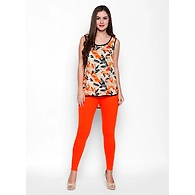 Albely Orange Ankle Length Leggings-Orange-28
