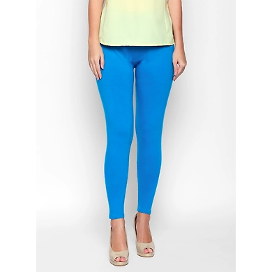 Albely Blue Ankle Length Leggings-AN01030