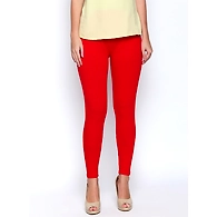 Albely Red Ankle Length Leggings