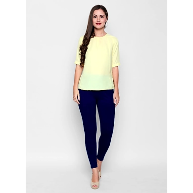 Albely Navy Ankle Length Leggings-blue-34-1
