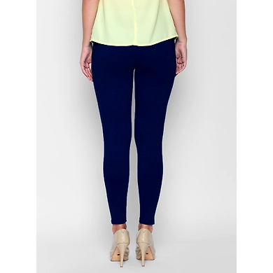 Albely Navy Ankle Length Leggings-blue-34-2