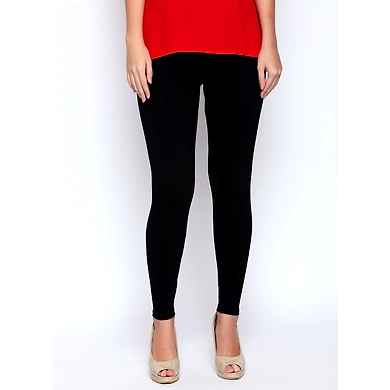 Albely Black Ankle Length Leggings-AN00128