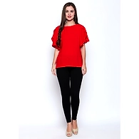 Albely Black Ankle Length Leggings-Black-28