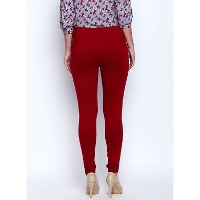 Albely Maroon Solid Lycra Leggings-others-32-2