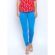 Albely Blue Solid Lycra Leggigns