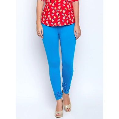 Albely Blue Solid Lycra Leggigns-L00532
