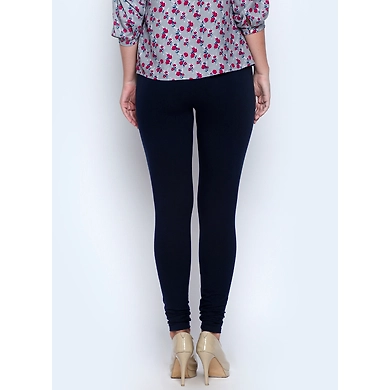Albely Navy Blue Solid Lycra Leggings-others-32-2