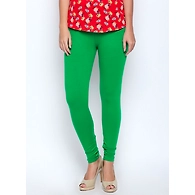 Albely Green Solid Lycra Leggings
