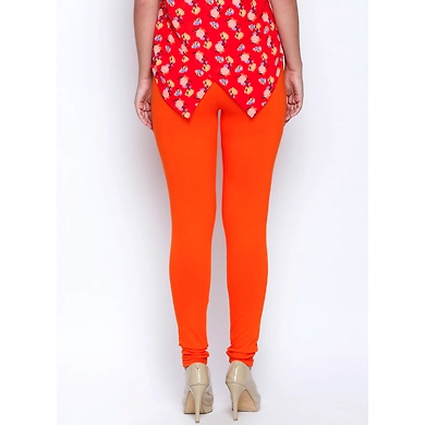 Albely Orange Regular Length Leggings-Orange-30-2