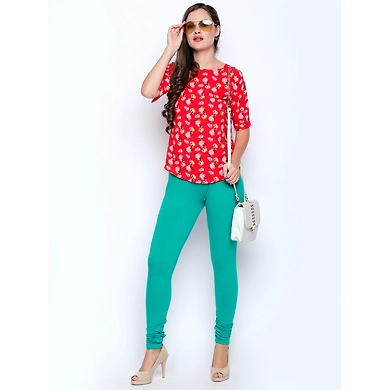Albely Rama Green Regular Length Leggings-green-28-1
