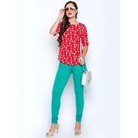 Albely Rama Green Regular Length Leggings-green-28