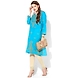 Albely Turquoise Blue Lucknowi Chikan Embroidered Kurta-Turquoise Blue-S-1-sm