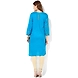 Albely Turquoise Blue Lucknowi Chikan Embroidered Kurta-S-Turquoise Blue-2-sm
