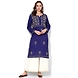 Albely Blue Lucknowi Chikan Embroidered Kurta-AB3049-S-sm