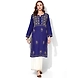 Albely Blue Lucknowi Chikan Embroidered Kurta-Blue-M-1-sm